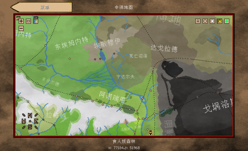 鼠标指针放在地图上的时候地名错乱-魔戒MC中文站